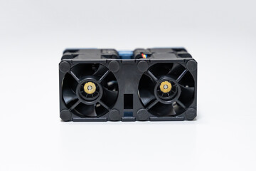 dual rotor cooling fan for high performance computer on isolated background