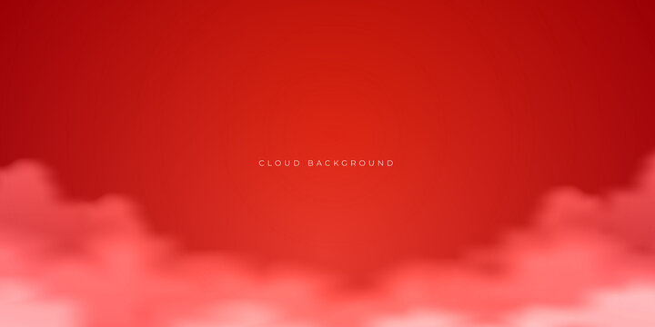 lovely red cloud background design template
