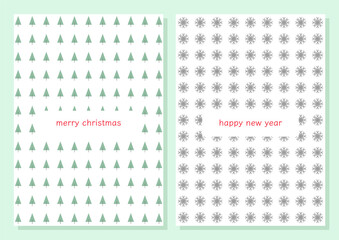 Merry Christmas and Happy New Year minimal greeting cards. Scandinavian style. Trendy Winter Holidays art templates. Xmas and New 2022 Year celebration preparation. Vector illustration