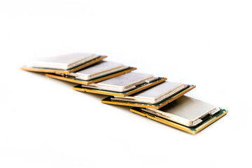 cpu, computer central processing unit on white isolated background