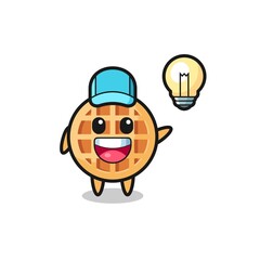 circle waffle character cartoon getting the idea