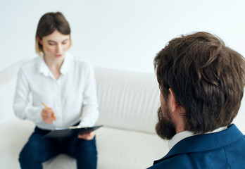 man and woman interview job psychology