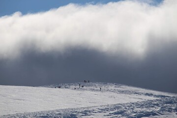 Fototapeta na wymiar Iceland Closing Fog weather change 