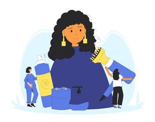 Curly girl method styling.