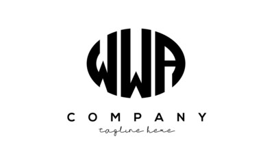 WWA three Letters creative circle logo design