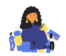 Curly girl method styling.