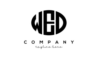 WED three Letters creative circle logo design