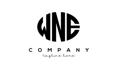 WNE three Letters creative circle logo design