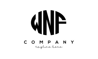 WNF three Letters creative circle logo design