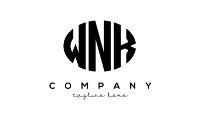 WNK three Letters creative circle logo design