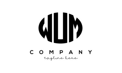 WUM three Letters creative circle logo design