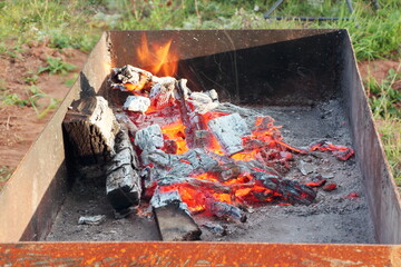 fire in the fireplace