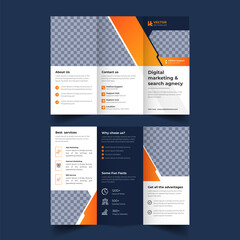 corporate company business minimal trifold brochure design 