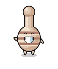 honey dipper cartoon character doing wave hand gesture