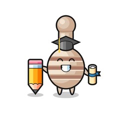 honey dipper illustration cartoon is graduation with a giant pencil