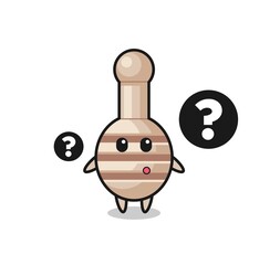Cartoon Illustration of honey dipper with the question mark