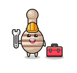 Mascot cartoon of honey dipper as a mechanic