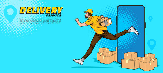 Delivery man service running