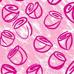 Colourful seamless floral pattern with roses and tulips in pink colours 