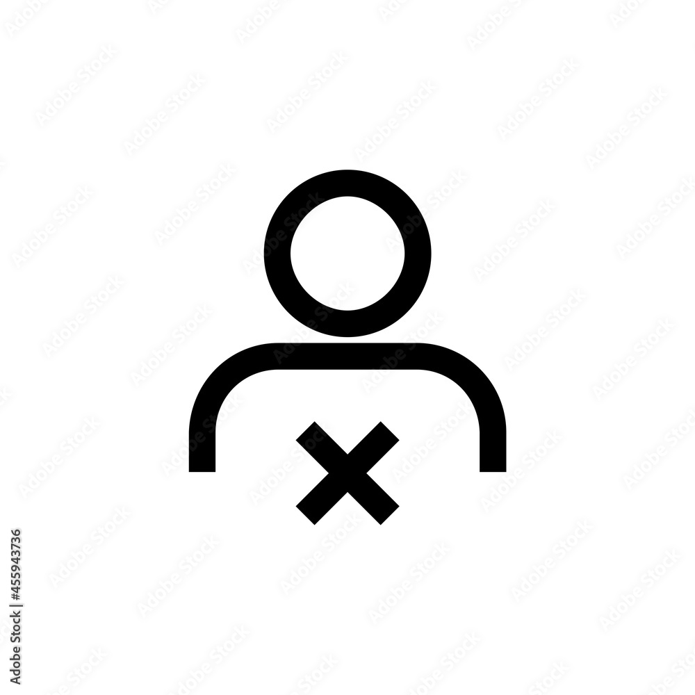 Sticker Male user delete icon isolated on white background