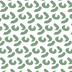 Seamless pattern with green cucumbers