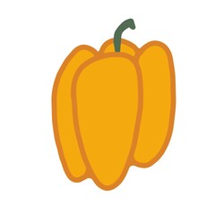 Isolated yellow  bell pepper illustration 