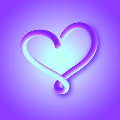 lilac candy heart with backlight