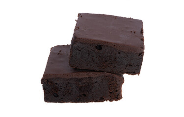 Brownie Chocolate Cake Isolated