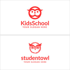 Kids school owl cute icon logo design