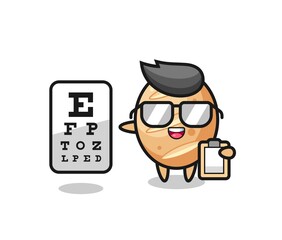 Illustration of french bread mascot as an ophthalmology