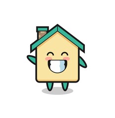 house cartoon character doing wave hand gesture