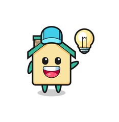 house character cartoon getting the idea