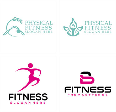 Physical fitness healthy people logo design