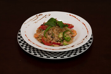 Wok de arroz con verdura