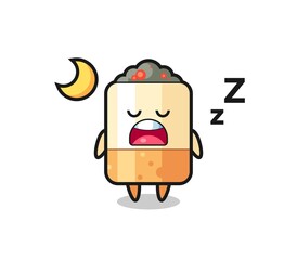 cigarette character illustration sleeping at night