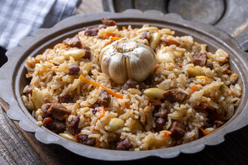 Traditional delicacies, Uzbek pilaf (Turkish name; Ozbek pilavi)