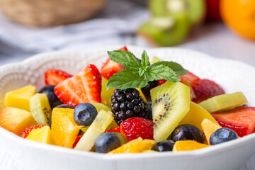 Fruit salad made from summer fruits