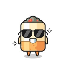 Cartoon mascot of cigarette with cool gesture