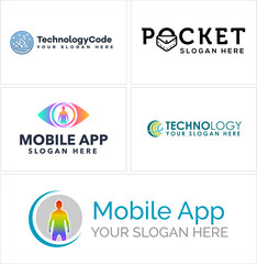 Mobile app technology logo design