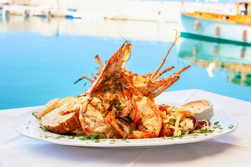 Lobster plate. Crete, Greece