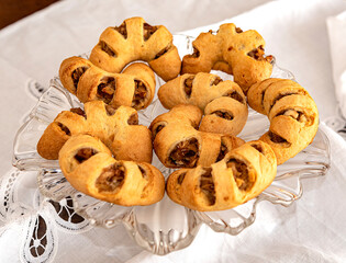 apple cookies and sprinkled with powdered sugar