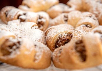 apple cookies and sprinkled with powdered sugar
