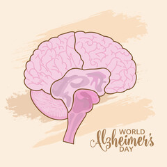 Brain Vector illustration of World Alzheimer's Day