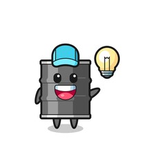 oil drum character cartoon getting the idea