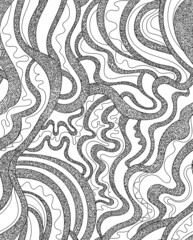 Abstract decorative vector seamless pattern with handwritten curling lines. 