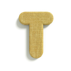 hessian letter T - Uppercase 3d jute font - suitable for fabric, design or decoration related subjects