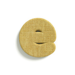 hessian letter E - Lower-case 3d jute font - Suitable for fabric, design or decoration related subjects