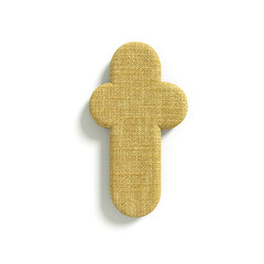 hessian letter T - Lower-case 3d jute font - Suitable for fabric, design or decoration related subjects