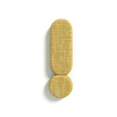 hessian exclamation point - 3d jute symbol - Suitable for fabric, design or decoration related subjects