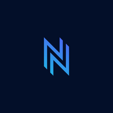 initial letter n nn nnn monogram logo design. minimal vector graphic alphabet symbol template.